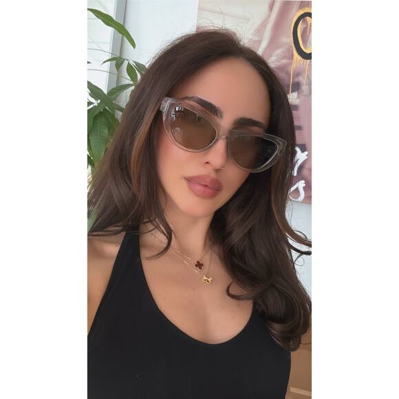 NEW Saint Laurent SL676 Cat Eye Sunglasses Transparent Clear - Picture 1 of 8